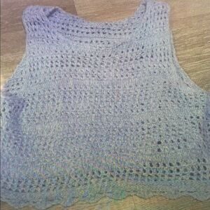 Kids Blue Knitted Tank Top